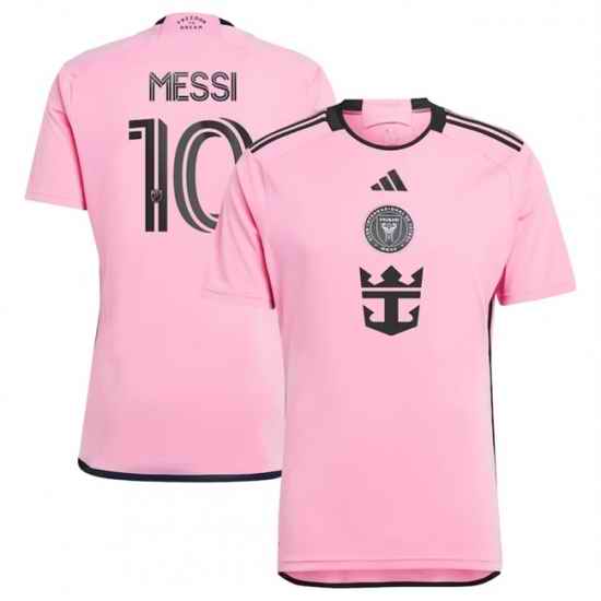 Men Inter Miami CF 10 Lionel Messi Pink 2024 25 Home Soccer Jersey